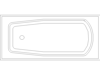 Bloques CAD bañeras rectangular en formato DWG