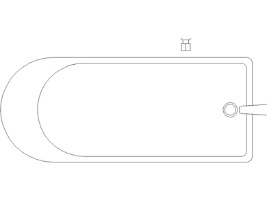 Bloques CAD bañeras rectangulares en formato DWG