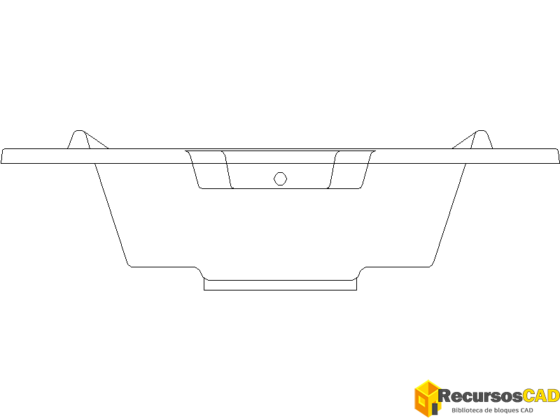 Bloque AutoCAD DWG de bañera vista lateral