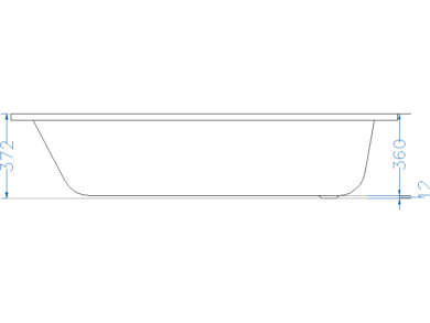 Bloques AutoCAD DWG bañera vista lateral