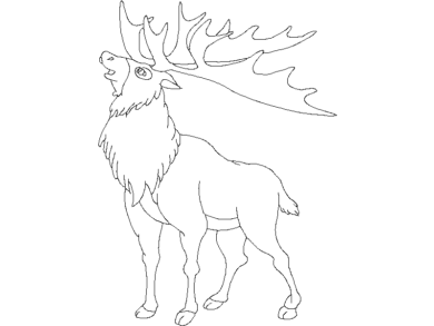 Bloque AutoCAD de Caribú Vista Lateral