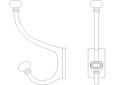 Bloques AutoCAD Dibujo CAD en .dwg de colgador de ropa