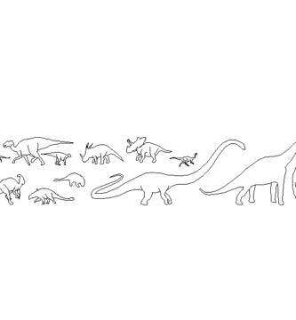 Bloques AutoCAD Dinosaurios Herbívoros DWG Gratis en 2D