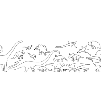 Bloques AutoCAD Siluetas de Dinosaurios