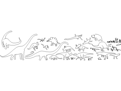 Bloques AutoCAD Siluetas de Dinosaurios