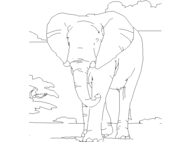 Bloque AutoCAD de Elefante en DWG Gratis