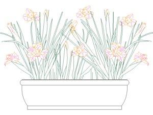 Bloques DWG de macetas con flores para AutoCAD