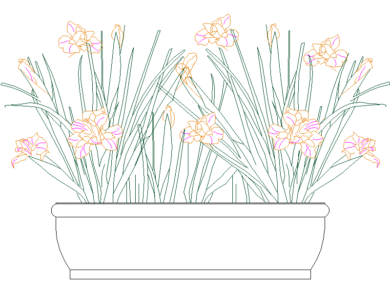 Macetas con Flores: Bloques AutoCAD Gratis