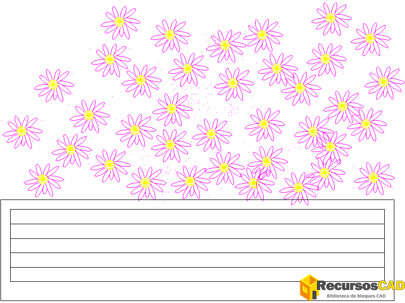 Bloques AutoCAD DWG: Flores en Macetas