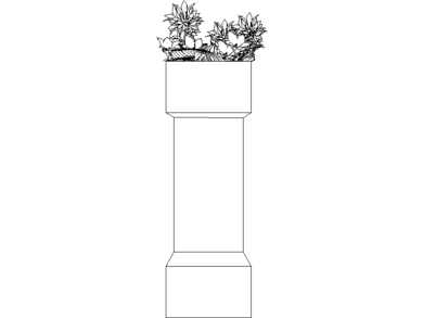 Flores en un jarrón de columna