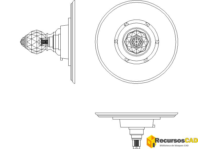 Bloques AutoCAD Gancho para albornoz