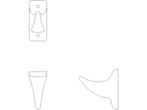 Bloques AutoCAD Ganchos para batas de madera y metal