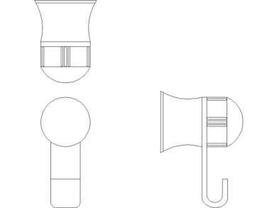 Bloques AutoCAD Ganchos para batas de madera y metal 02