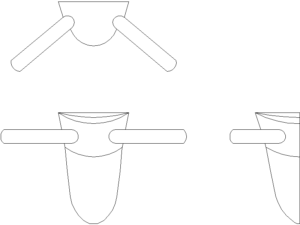 Bloques AutoCAD Ganchos para batas de madera y metal 03