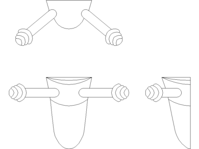 Bloques AutoCAD Ganchos para batas de madera