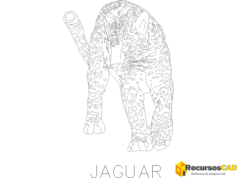 Bloques AutoCAD DWG Gratis: Jaguar en 2D