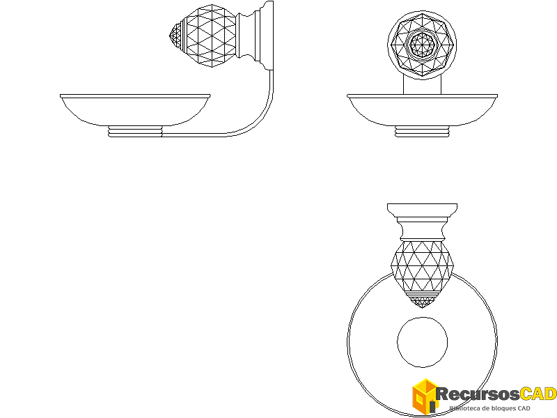 Bloques AutoCAD Jabonera decorativa Dibujo CAD