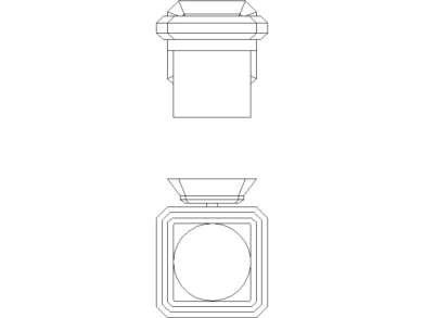 Bloques AutoCAD Jabonera empotrada de pared alzado lateral y frontal