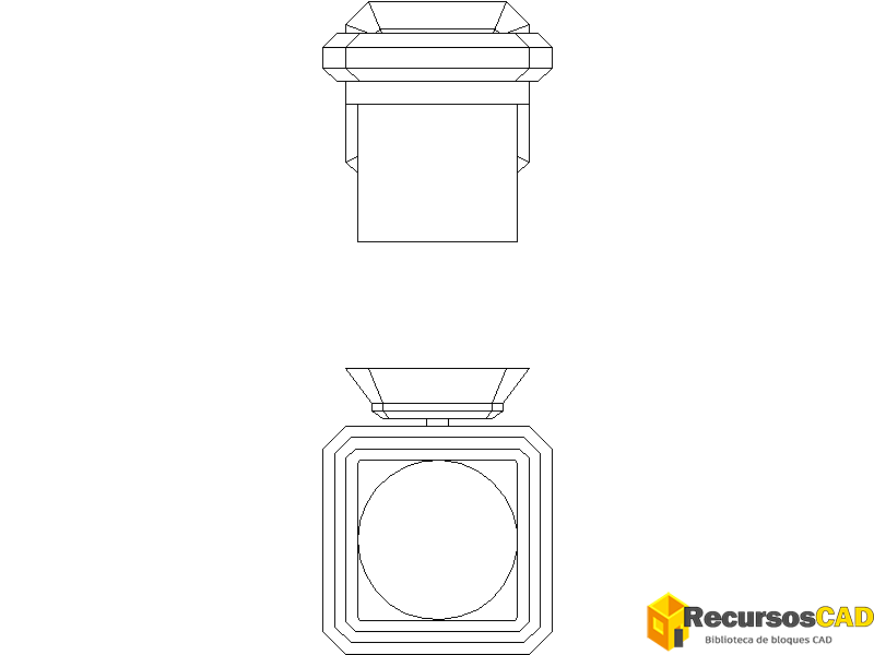 Bloques AutoCAD Jabonera empotrada de pared alzado lateral y frontal