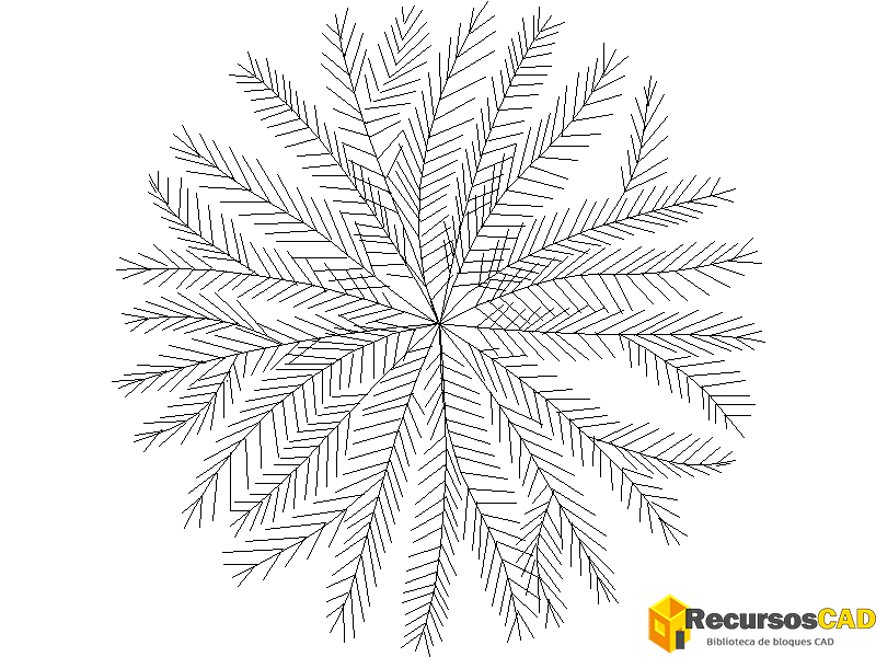 Bloques DWG de palmeras en vista planta para AutoCAD