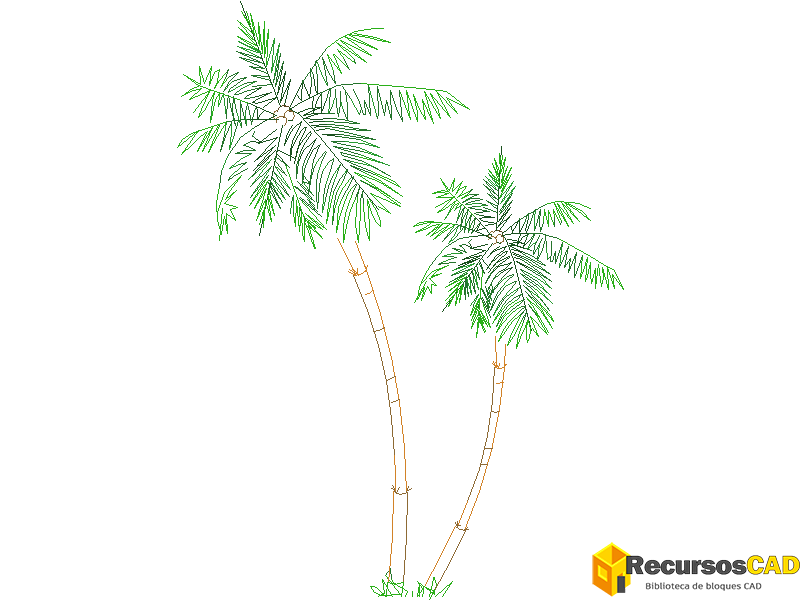 Descargar Bloques AutoCAD Palmeras a Color