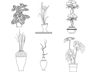 Plantas altas dentro de jarrones elegantes