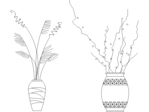Bloques DWG de plantas altas en macetas para interior