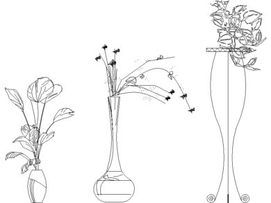 Plantas en jarrones decorativos altos