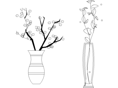 Plantas florecientes en jarrones elegantes