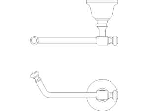 Bloque de portarrollos de cerámica para AutoCAD