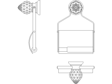 Bloque AutoCAD de portarrollos de papel higiénico de lujo