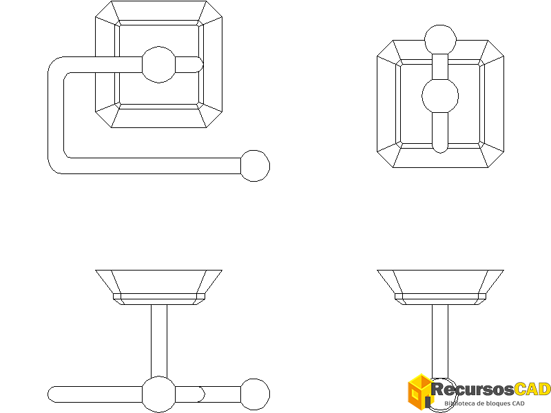 Descargar Bloque AutoCAD de portarrollos de pared