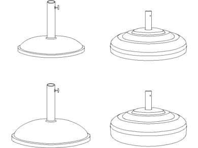 Soportes de plástico para sombrillas