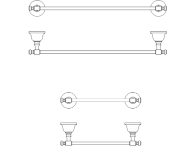 Bloques AutoCAD Toallero de cerámica