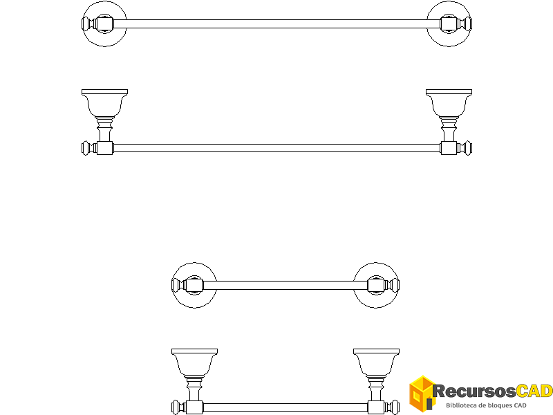 Bloques AutoCAD Toallero de cerámica