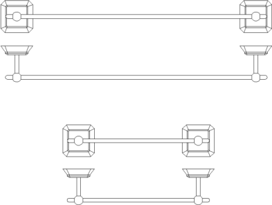 Bloques AutoCAD Toallero en dos tamaños