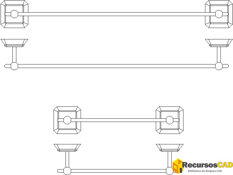 Bloques AutoCAD Toallero en dos tamaños