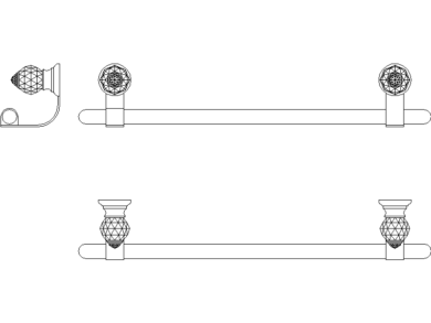 Bloques AutoCAD Toallero individual