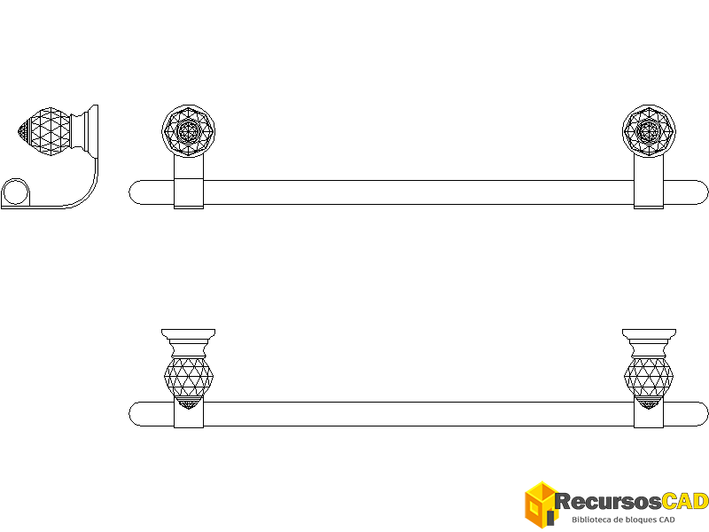 Bloques AutoCAD Toallero individual