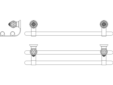 Bloques AutoCAD Toallero para hoteles de lujo