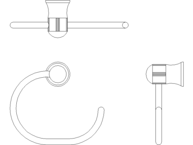 Bloques AutoCAD Toallero semicírculo