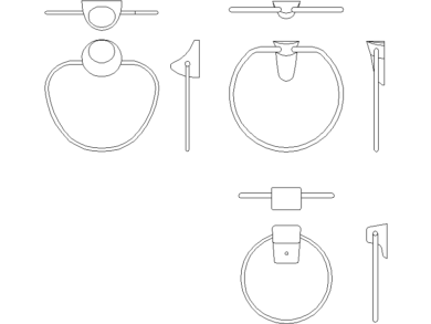 Bloques AutoCAD Toalleros de pared