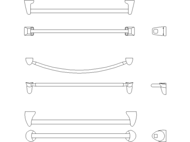 Bloques AutoCAD Toalleros de plástico