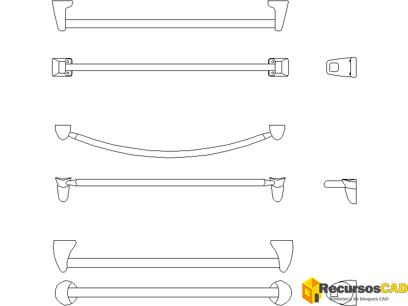 Bloques AutoCAD Toalleros de plástico