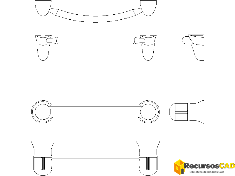 Bloques AutoCAD Toalleros individuales