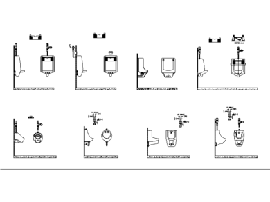 Bloques AutoCAD DWG de Urinarios: Descarga Gratis