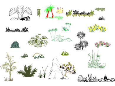 Bloques AutoCAD DWG de Plantas, Vegetación y Flores