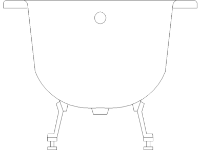 Bloques AutoCAD DWG bañera Vista frontal
