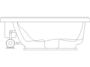 Bloques AutoCAD de bañera con hidromasaje y moto