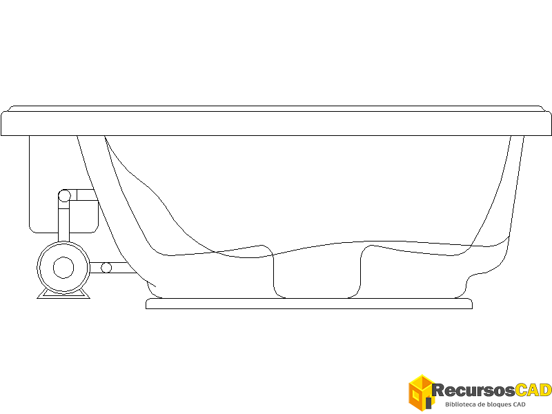 Bloques AutoCAD de bañera con hidromasaje y moto